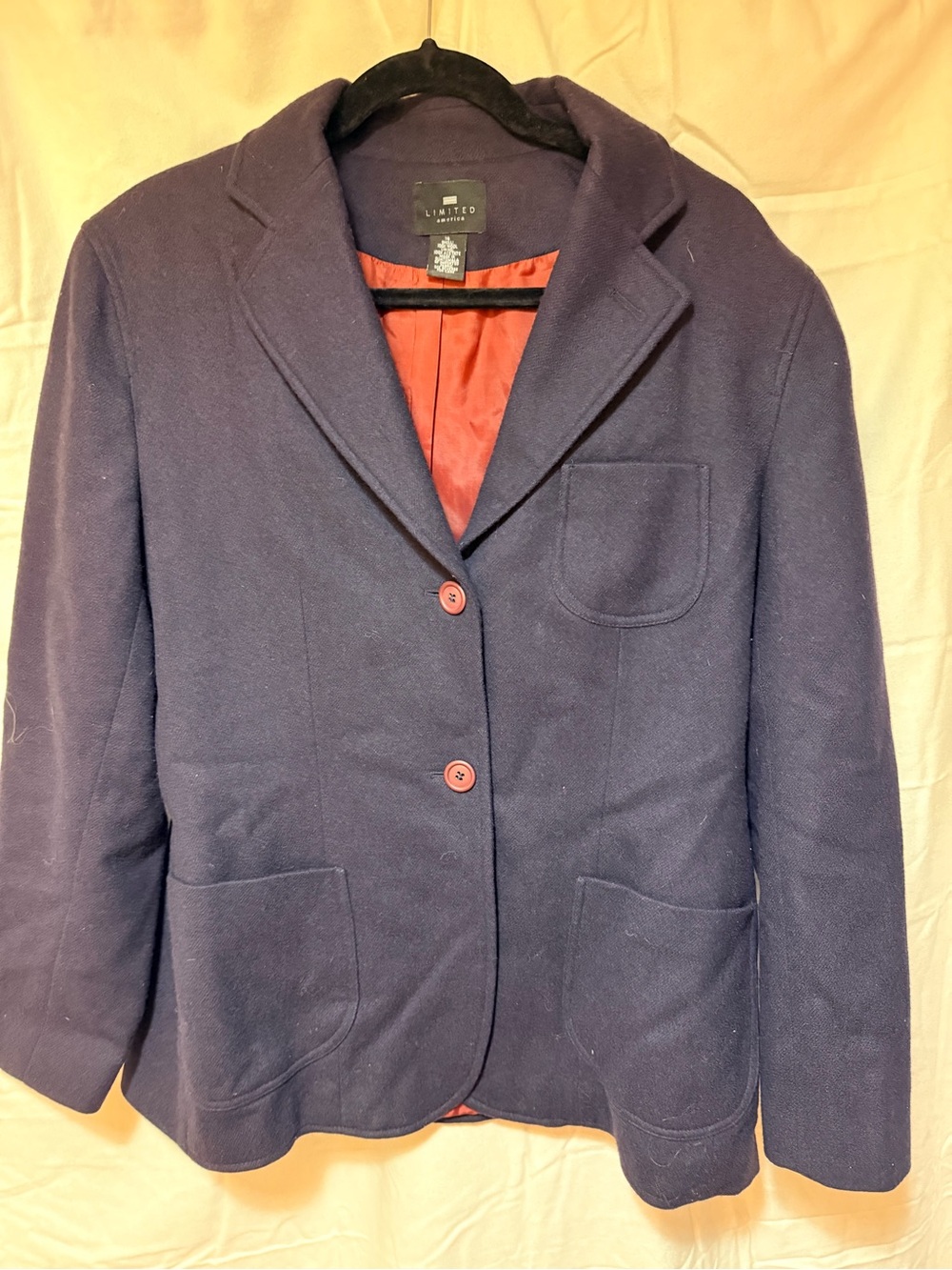 Limited America plum wool jacket Blazer vintage classic preppy retro plus size